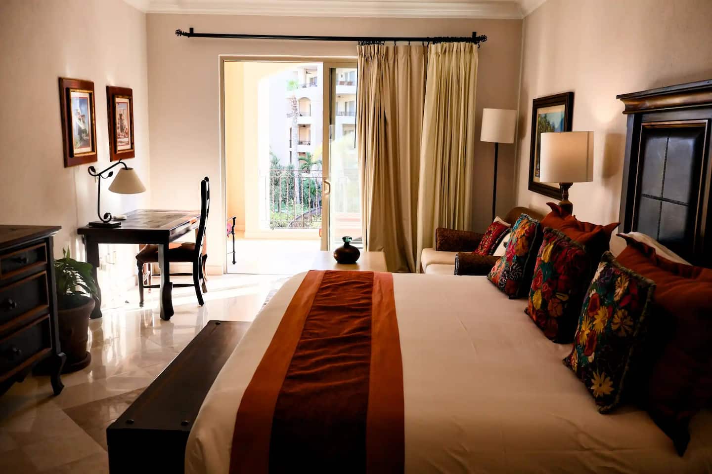 Primary king bedroom in Villa 1306 with terrace access